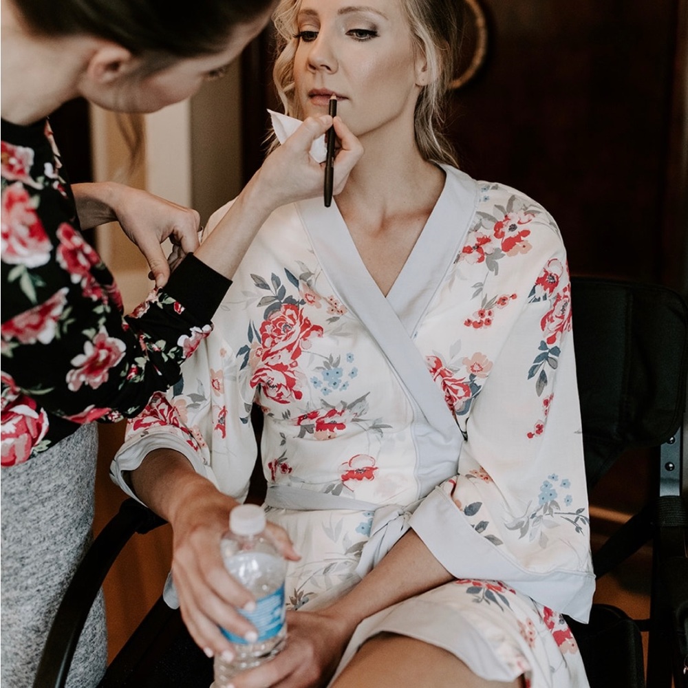 Floral bridal robe